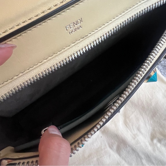 Fendi DotCom Faces Convertible Small Yellow Satchel - Picture 10 of 12